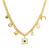 Colar Brave em Aço Dourado com Pendentes