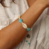 Pulseira com Tartarugas Turquesa e Búzios