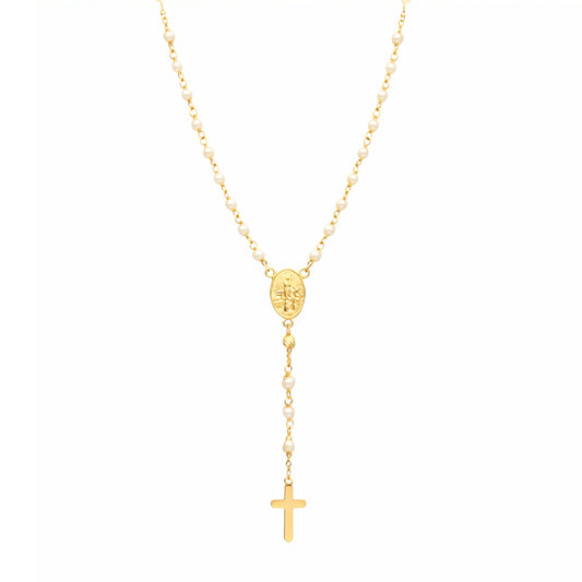 Fio Terço de Luz em Prata Dourada (51cm)