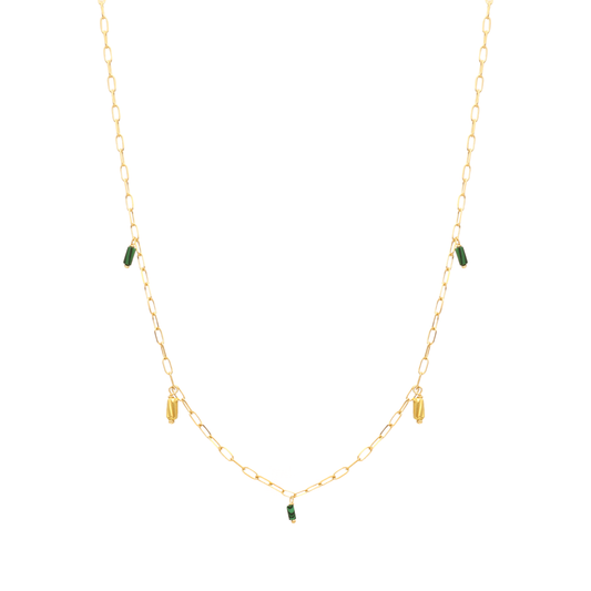 Silver Necklace with Stylized Heart and Zirconias