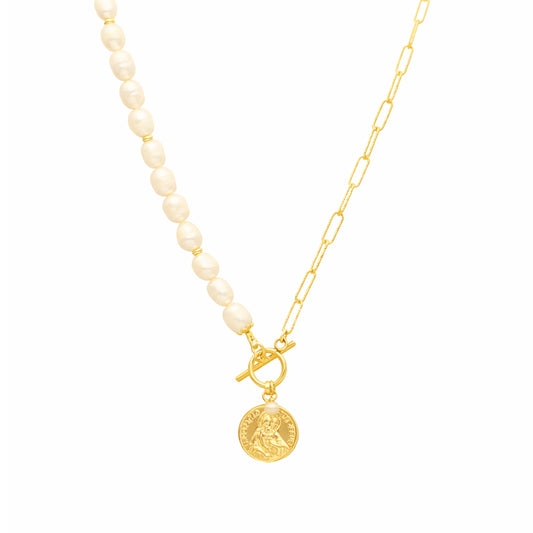 Silver Necklace with Stylized Heart and Zirconias