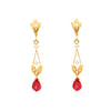 Brincos Pendentes em Ouro 19kl com Rubi e Diamantes (3.2cm)