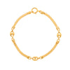 Pulseira em Ouro 19kl com Malha Bismark e Grãos de Café (18cm)