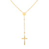 Fio Terço em Ouro 19kl com Cristo em Ouro Branco (44cm)