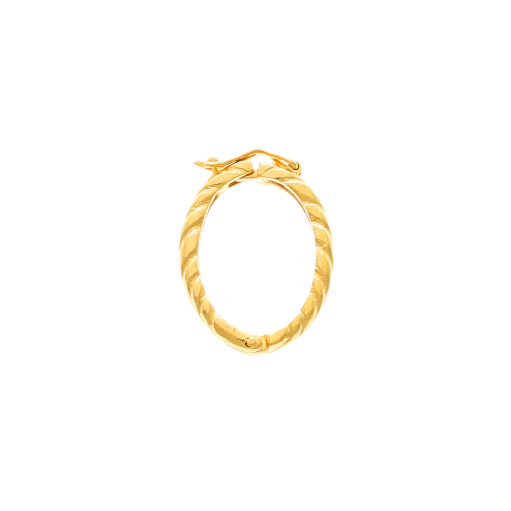 Fecho Oval em Ouro 19kl Tracejado, para Cordão