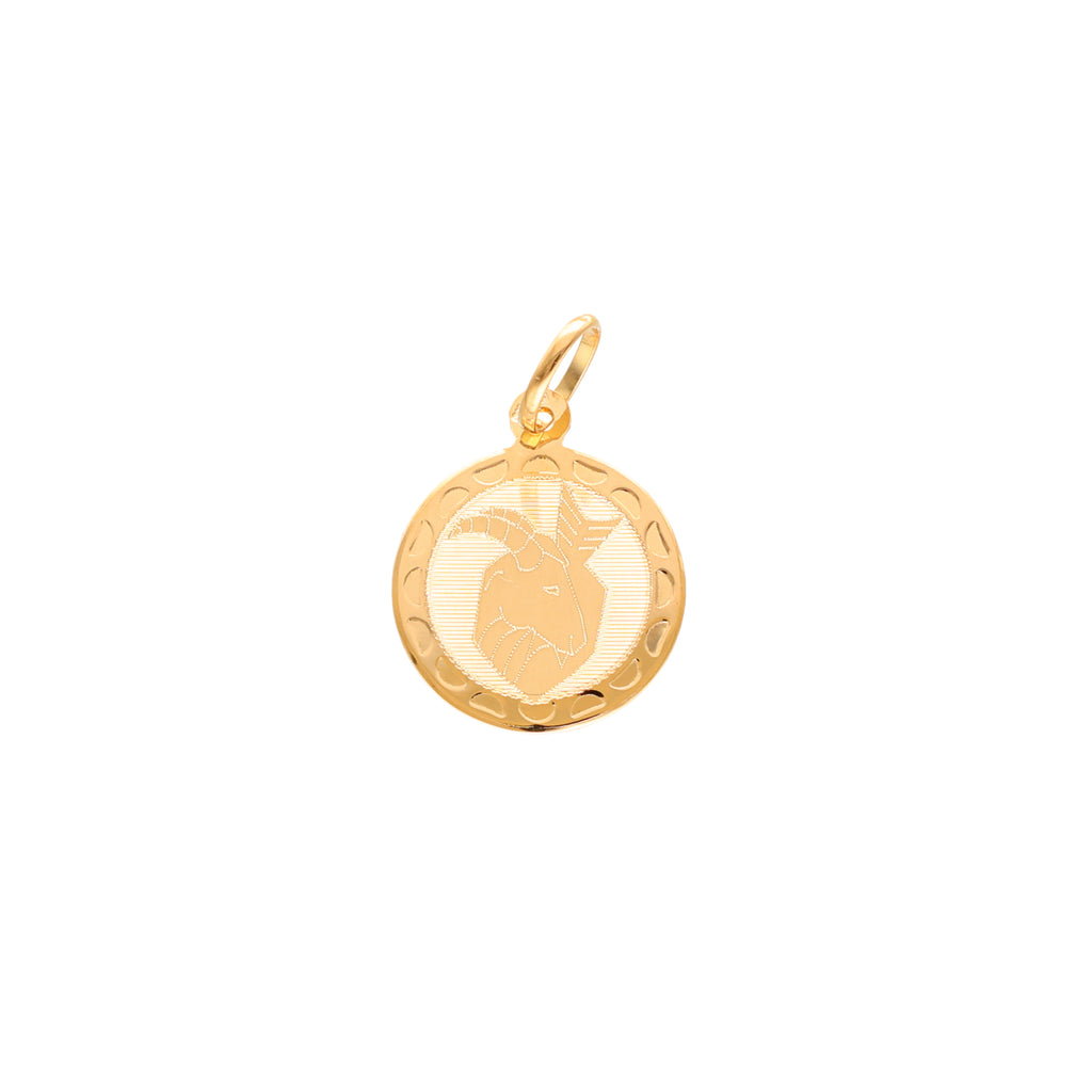 Medalha Redonda Signo Carneiro em Ouro 19kl (1.4cm)