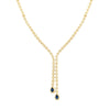 Gargantilha em Ouro 19kl com Zircónias e Lágrima Azul (44cm)
