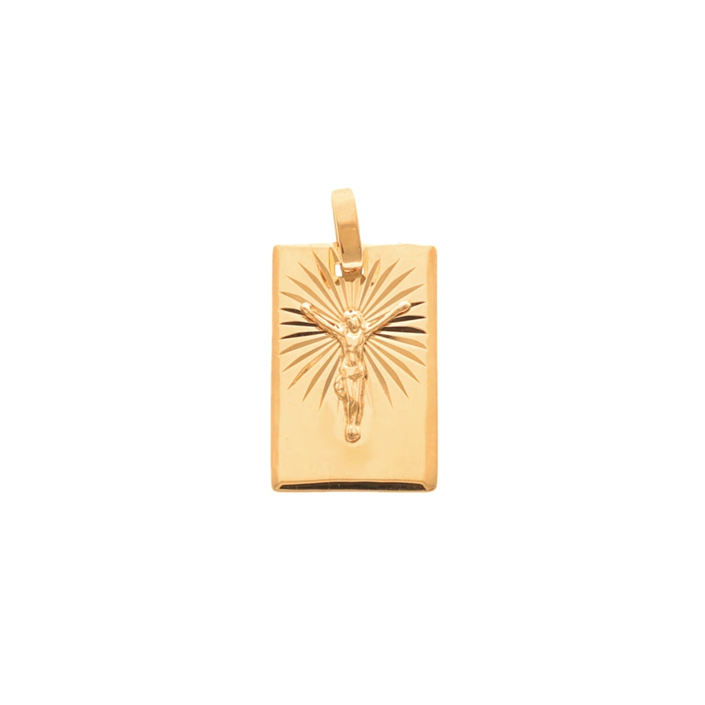 Medalha em Ouro 19kl com Cristo em Alto Relevo (1.7cm)