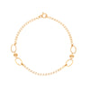 Pulseira Malha Elos Love em Ouro 19kl com Elos Ovais e Esferas (20cm)