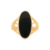 Anel em Ouro 19kl com Onix e Recortes (T15)