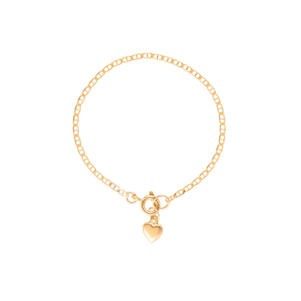 Pulseira de Criança em Ouro 19kl com Coração (12cm)