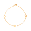 Pulseira Malha Singapura em Ouro 19kl com Estrelas (15cm)