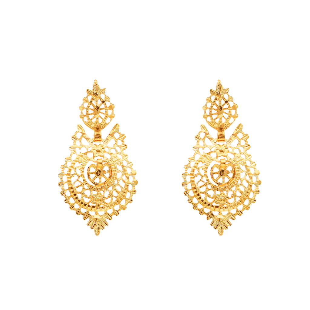 Brincos Rainha em Ouro 19kl (4cm)