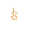 Medalha Letra S em Ouro 19kl com Efeito Raiado (1.4cm)