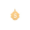 Medalha Trevo em Ouro 19kl com Letra S (1.5cm)