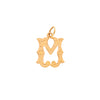 Medalha Letra M em Ouro 19kl com Efeito Raiado (1.5cm)