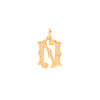 Medalha Letra N em Ouro de 19kl com Efeito Raiado (1.4cm)