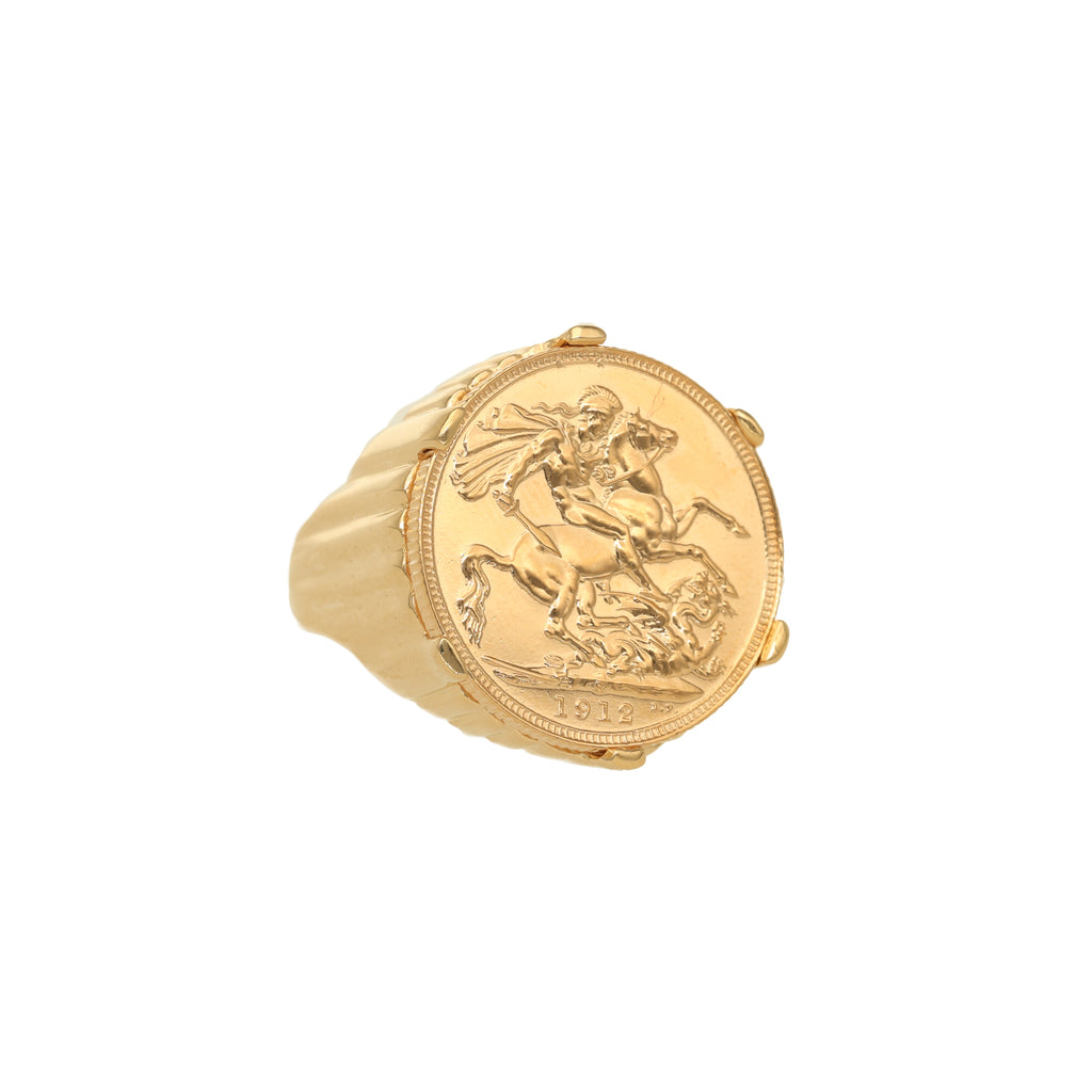 Anel em Ouro 19kl com Libra Rei Jorge V - 1912 (T25)
