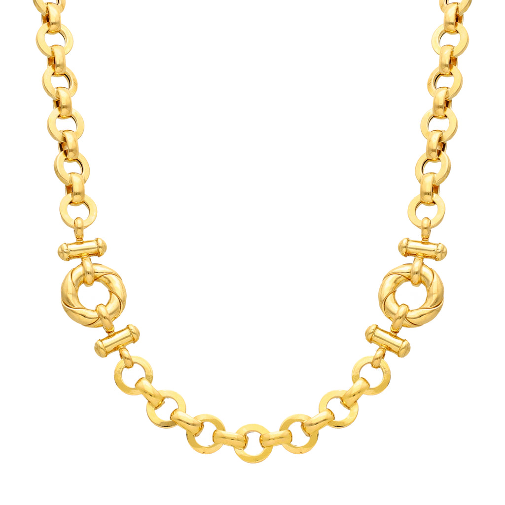 Colar em Ouro 19kl com Elos Redondos e Elos Ovais (45cm)