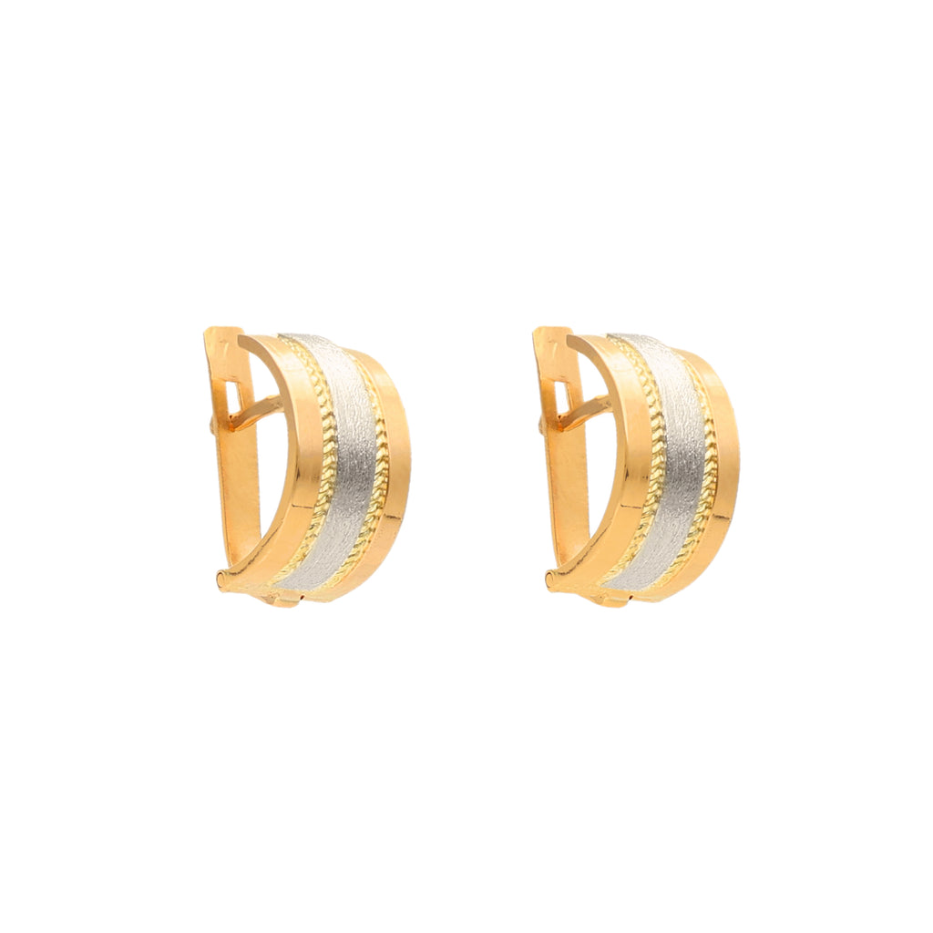 Brincos Bicolor em Ouro 19kl