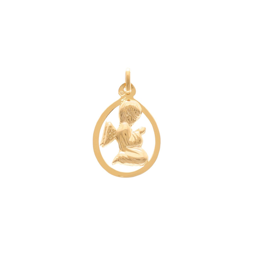 Medalha Anjo da Guarda em Ouro 19kl com Aro (1.6cm)