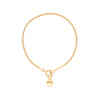 Pulseira Malha Barbela em Ouro 19kl com Coração (14cm)