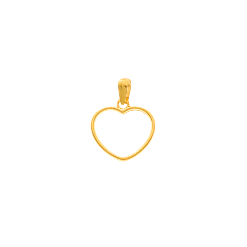 Medalha Coração Recortado em Ouro 19kl (1.2cm)
