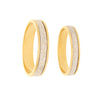 Par de Alianças Imperial em Ouro Bicolor 19kl (T23 - T27)