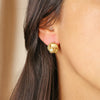 Brincos Novelo em Ouro 19kl com Pérola Natural (1.3cm)