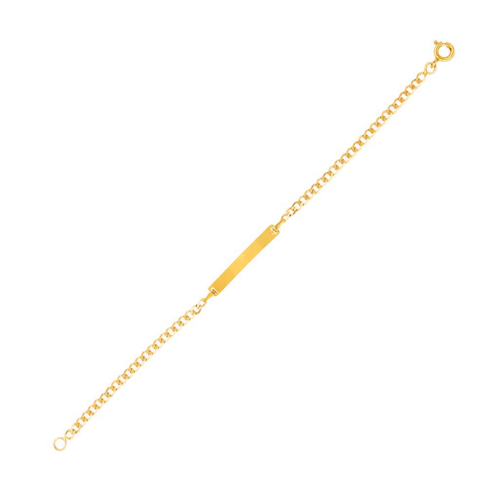 Pulseira Malha Barbela em Ouro 19kl com chapa (15cm)