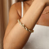 Pulseira Malha Elos Entrançados em Ouro 19kl (17cm)