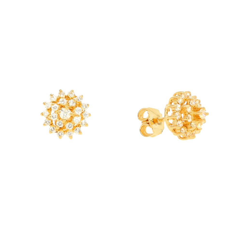 Brincos Chuveiro em Ouro 19kl com Zirconias