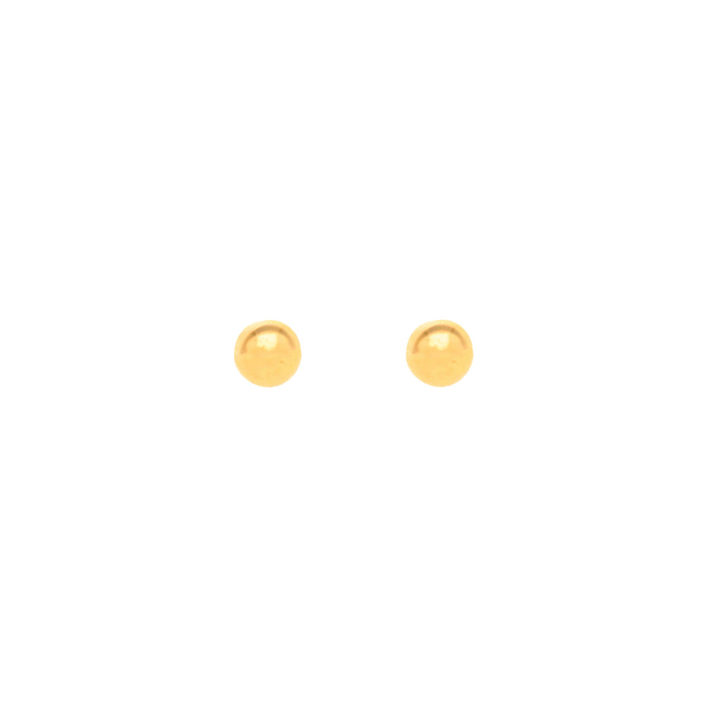 Brincos Bola em Ouro 19kl (3mm)