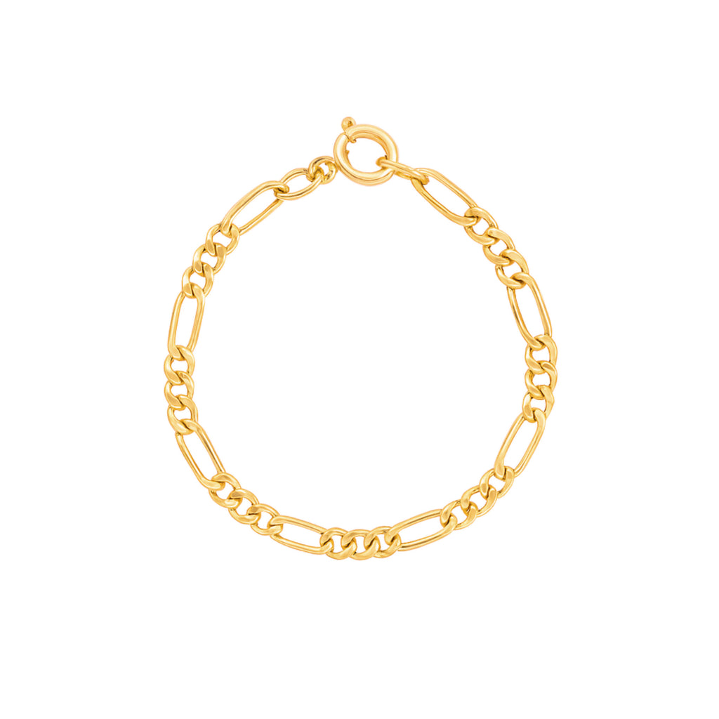 Pulseira Criança Malha 3x1 em Ouro 19kl (12cm)