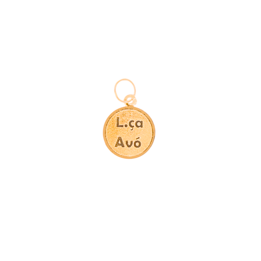 Medalha Redonda "Lça Avó" em Ouro 19kl (1cm)