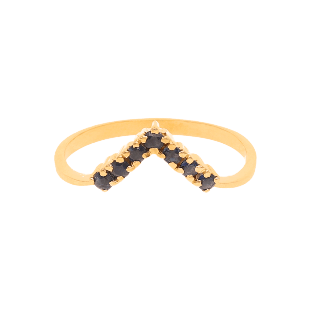 Anel em Ouro 19kl com Tiara de Safiras (T15)