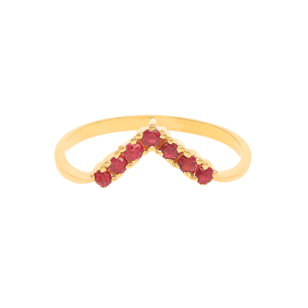 Anel em Ouro 19kl com Tiara de Rubis (T16)