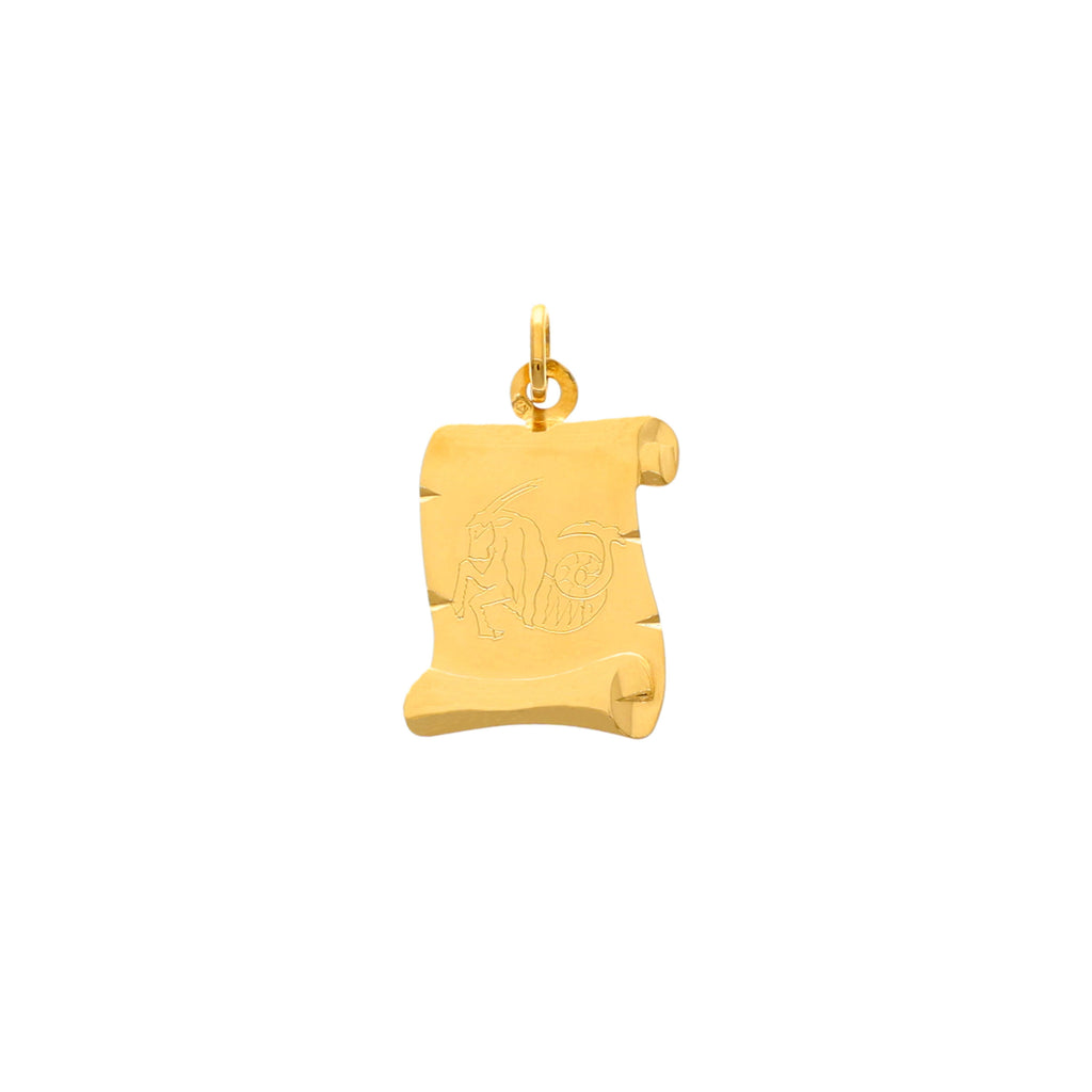 Medalha Papiro Signo Capricórnio em Ouro 19kl (2.2cm)