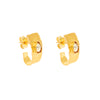 Brincos em Ouro 19.2kl Escovados com Pérola (1.6cm)