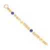 Pulseira Bicolor em Ouro 19kl com Esferas em Lapis-Lazuli (20cm)