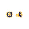 Brincos em Ouro 19kl Caramujos e Esmalte Azul (1.1cm)