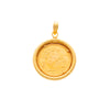 Meia Libra Rainha Isabel II (2001) em Ouro 22kl com Aro Texturizado em Ouro de 19kl