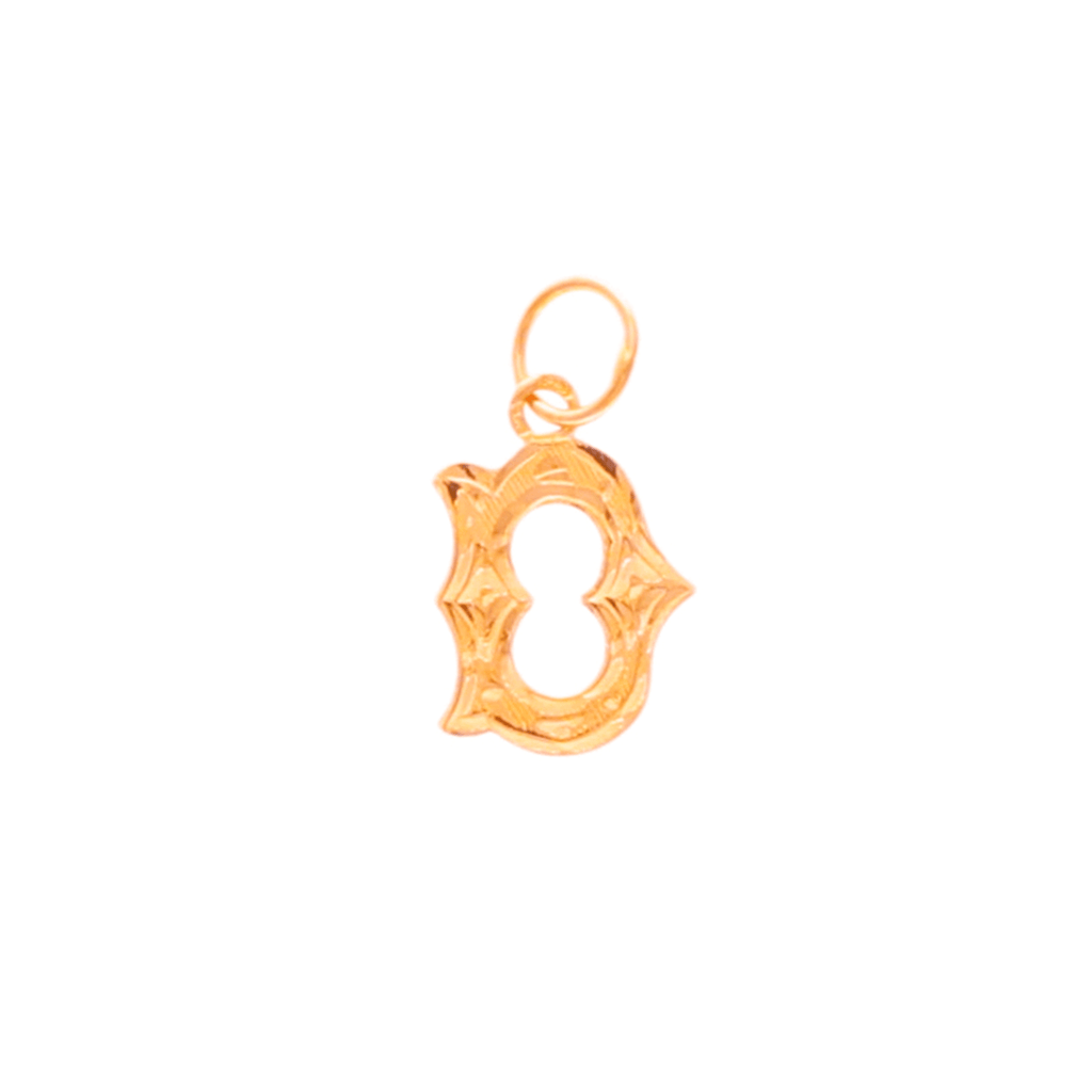 Medalha Letra D Raiada em Ouro de 19kl (1.5cm)
