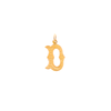 Medalha Letra D em Ouro de 19kl com Efeito Raiado (1.1cm)