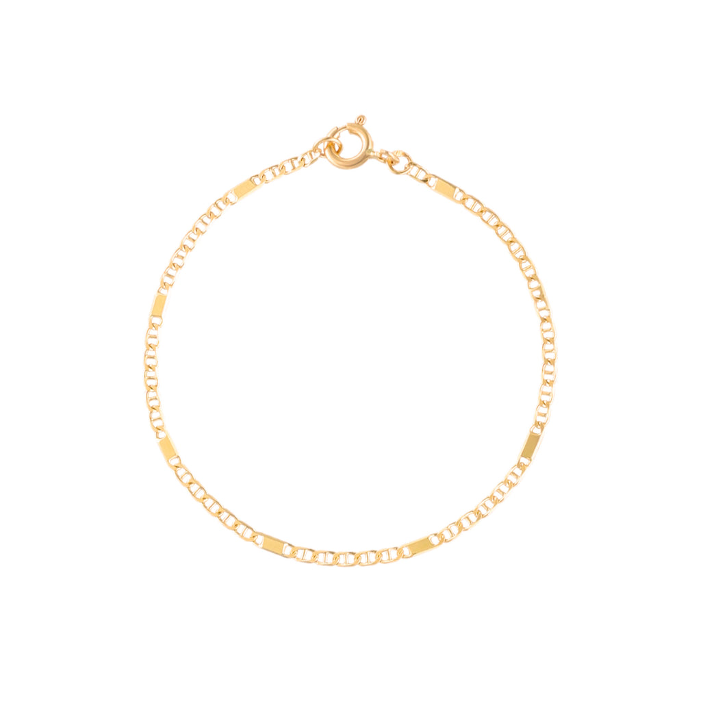 Pulseira Malha Marinheiro em Ouro 19kl para Criança (14cm)