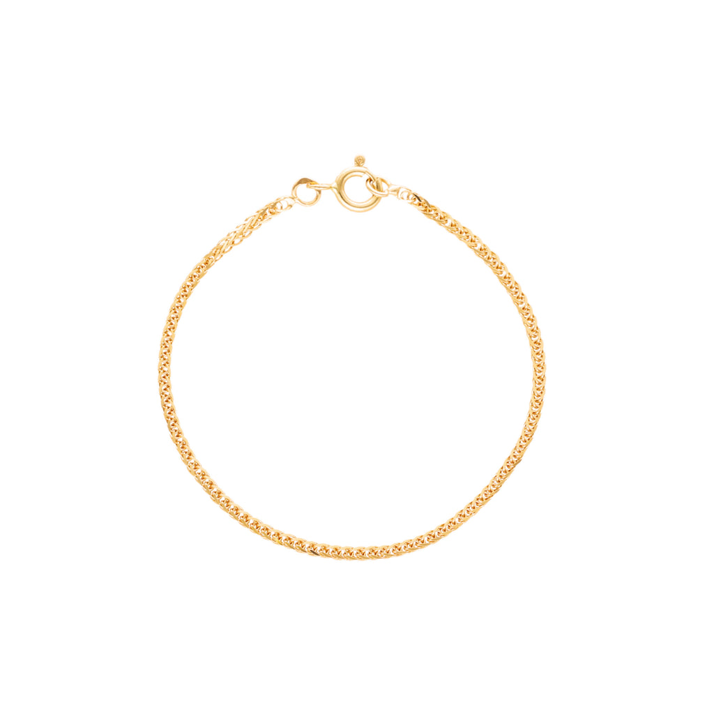 Pulseira Espinha em Ouro 19kl com 4 Frentes para Criança (13cm)