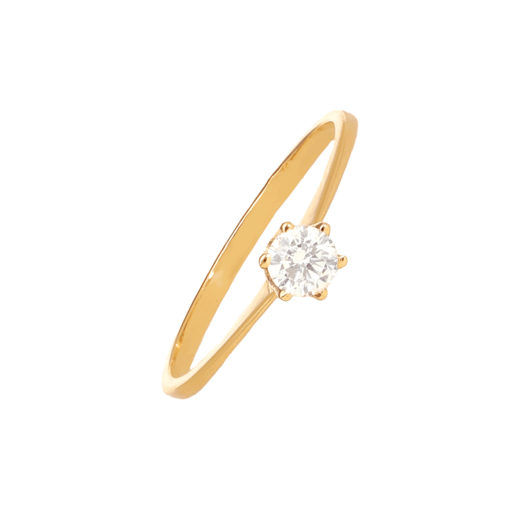Anel Solitário em Ouro 19kl com Zirconia (T12)
