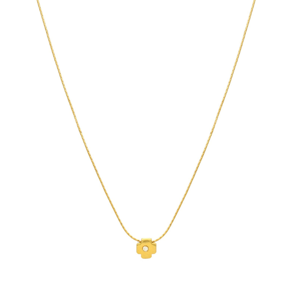 Fio em Ouro 19kl com Pendente e Zircónia (42cm)