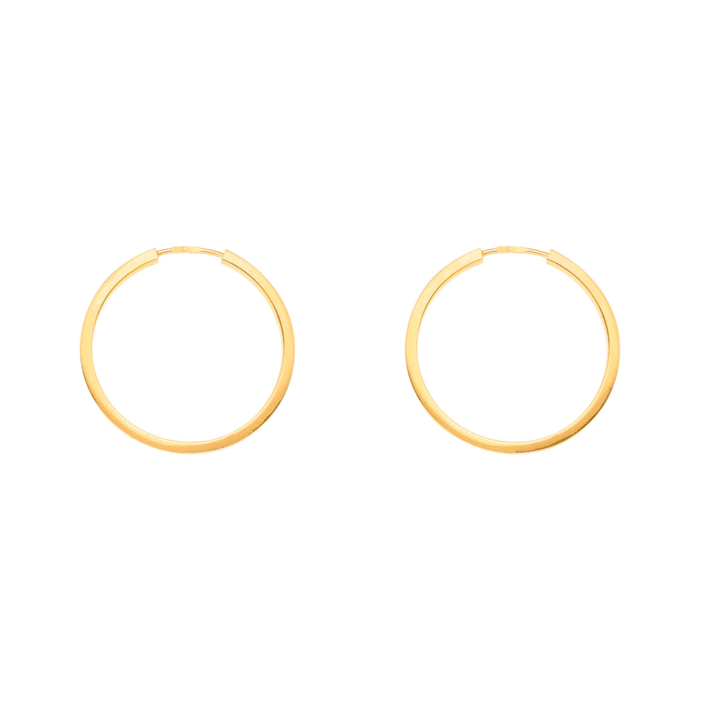 Argolas Achatadas em Ouro 19kl (2.4cm)