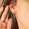 Argolas Achatadas em Ouro 19kl (2.4cm)